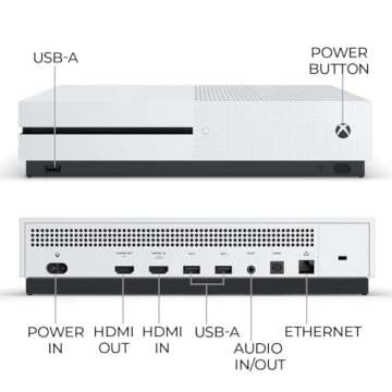 Zeust Xbox One S 512GB Console Bundle - Includes the Xbox One Series S 500 GB Console White, 1 Wireless Controller, HDMI Cable, and Microfiber Cloth - Compact Digital Gaming Console (Renewed)