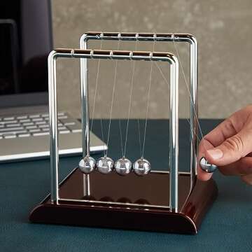 Newton's Cradle Desk Toy - Physics Fun & Balance