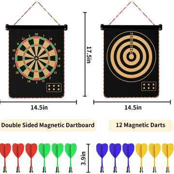 Mixi Magnetic Dart Board - Fun Indoor/Outdoor Game for Teens