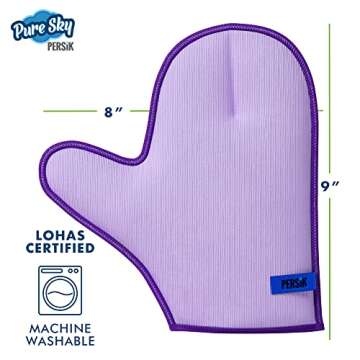 Pure-Sky Glass Cleaning Cloth Glove - JUST ADD Water No Detergents Needed – Streak Free Magic Ultra Microfiber Window Polishing Glove - for Windows, Glass, Mirror and Screen - Leaves no Wiping Marks