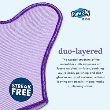 Pure-Sky Glass Cleaning Cloth Glove - JUST ADD Water No Detergents Needed – Streak Free Magic Ultra Microfiber Window Polishing Glove - for Windows, Glass, Mirror and Screen - Leaves no Wiping Marks