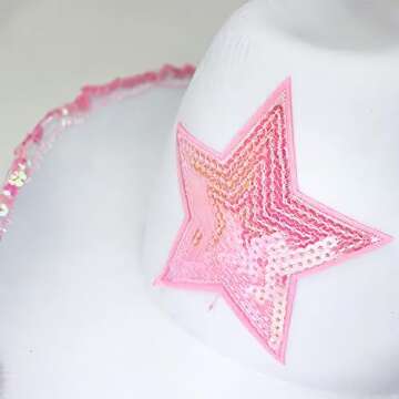 Rhode Island Novelty White Felt Cowgirl Hat with Pink Star, One per Order