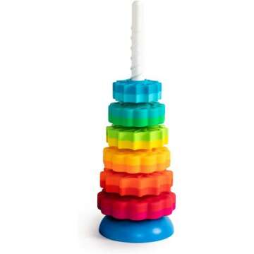 Fat Brain Toys SpinAgain: Engaging Kids Stacking Toy for Fun Learning