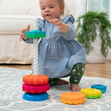 Fat Brain Toys SpinAgain Stacking Toy for Kids