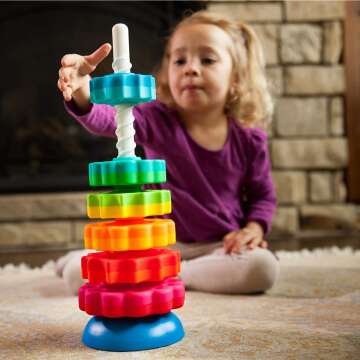 Fat Brain Toys SpinAgain Stacking Toy for Kids