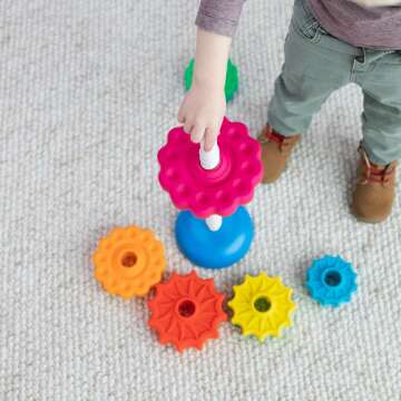 Fat Brain Toys SpinAgain Stacking Toy for Kids