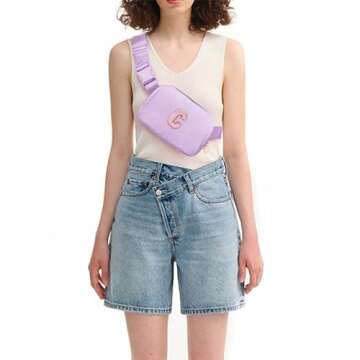 Uygafly Birthday Gifts for 6 7 8 9 10 11 12 13 Year Old Girls,Fanny Pack Belt Bag Crossbody Bags for Women Girls Kids,Fashion Waist Packs Cute Teen Trendy Stuff Travel Essentials | Lavender,C