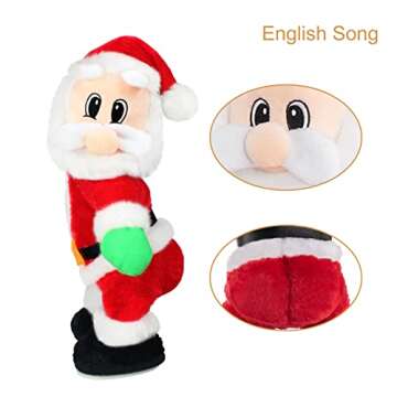 Twerking Santa Claus,Booty Shaking Santa Dancing Santa Claus with Music Singing Animated Christmas Santa Toys for Kids- English Song