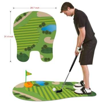 Wondrus Toilet Golf Game - Funny White Elephant Gifts Exchange for Adults - Christmas Secret Santa Gifts, Bathroom Mini Golf Gag Gifts Ideas for Dad, Husband, Boyfriend, Men, Golfer