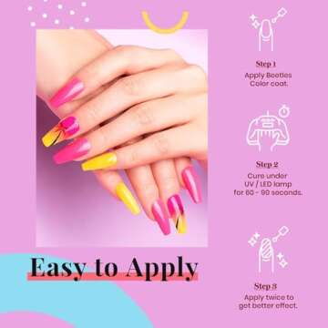 Beetles Hot Pink Gel Nail Polish,1Pcs 15ml Neon Pink Gel Nail Polish Bright Pink Gel Polish, Soak Off Uv LED Nail Lamp Valentine Gel Polish Valentine's Day Gifts for Women