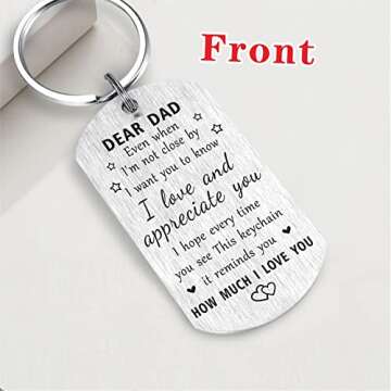 Resdink Dad Birthday Gifts from Daughter - Heartfelt Keychain I Love You Dad