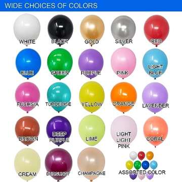 Allgala Latex Balloons for Parties | Helium Grade Bulk Balloon Pack | Ideal for Birthday Party Decorations, Baby Shower, Christmas Party | Colored Balloons for Events | 100ct 12" - Light Blue