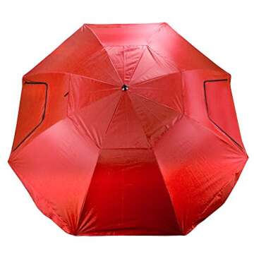 Sport-Brella Vented SPF 50+ Sun and Rain Canopy Umbrella for Beach and Sports Events (8-Foot, Red)