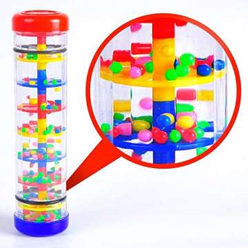 Here Fashion 8'' Mini Rainmaker Toy for Babies Rainfall Rattle Tube Rain Stick Shaker Music Sensory Auditory Instrument Toy