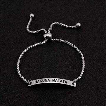 SOUSYOKYOSAM Hakuna Matata No Worries Macrame Bracelet Inspired Gift for Womens Best Friend