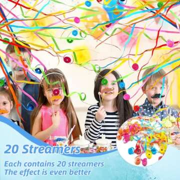 20 Pack No Mess Streamers,Colorful No Mess Paper Crackers,Hand Throw Confetti Streamer for Birthday,Wedding,Party,Celebrations,Retirement Party (Blue)