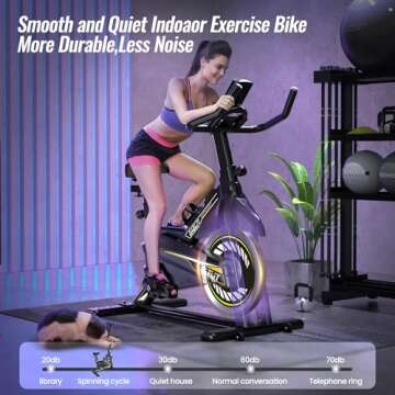 Exercise Bike-Stationary Bikes Indoor Cycling Bike, Cycle Bike Belt Drive Indoor Exercise Bike with LCD Monitor and Comfortable Seat Cushion