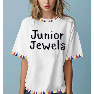 Junior Jewels Shirt Women Pop Music Tshirt Country Concert Fans Gift Tees 90s Music Album Graphic Short Sleeve Tops White