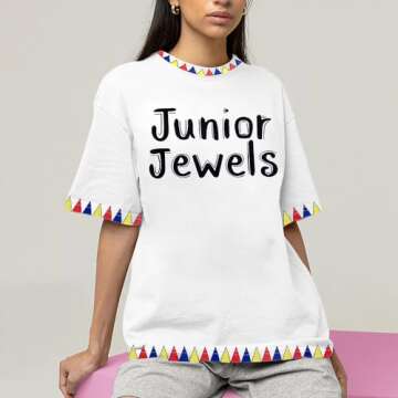 Junior Jewels Shirt Women Pop Music Tshirt Country Concert Fans Gift Tees 90s Music Album Graphic Short Sleeve Tops White