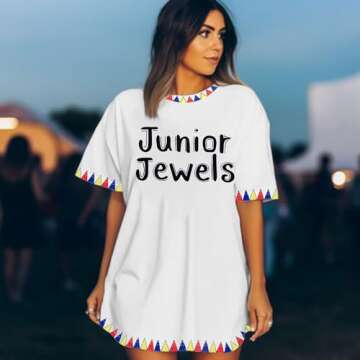 Junior Jewels Shirt Women Pop Music Tshirt Country Concert Fans Gift Tees 90s Music Album Graphic Short Sleeve Tops White