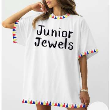 Junior Jewels Shirt Women Pop Music Tshirt Country Concert Fans Gift Tees 90s Music Album Graphic Short Sleeve Tops White