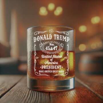 Diamond In The Rough Trump Whiskey Glass, Laser Engraved Presidency Design, 45-47, Political Gift, Conservative Gift, Men's Glassware, MAGA