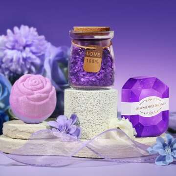 Lavender Spa Gift Basket Set - Ideal Birthday Gift for Her