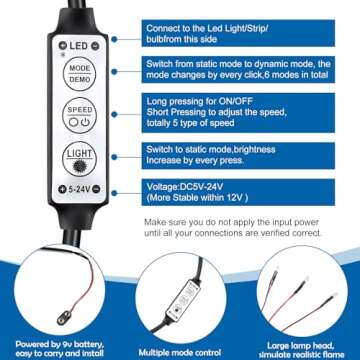 Rossesay 2-Piece Flicker Light Kit for Theatrical Use