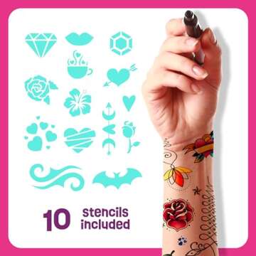 Temporary Tattoos Markers - Henna Body Tattoo Kit for Girls & Adults - Skin Pens for Teen Girl Gifts Trendy Stuff