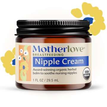 Motherlove Nipple Cream (1 oz) Organic Lanolin-Free Nipple Cream for Breastfeeding—Benefits Nursing & Pumping Moms