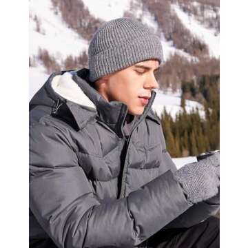 BEST SOUTH Men's Hooded Winter Puffer Jacket Fleece Warm Bubble Coat Outerwear Cold Weather