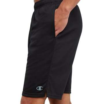 Champion mens 10" Core Training athletic shorts, Black, X-Large US