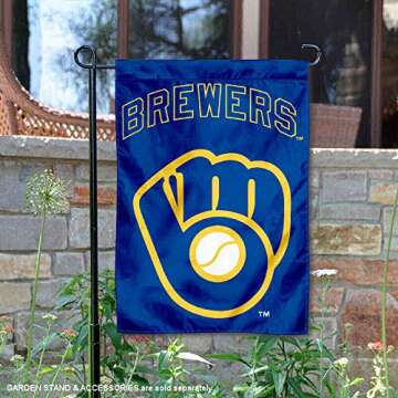 WinCraft Milwaukee Brewers Retro Throwback Glove Double Sided Garden Flag