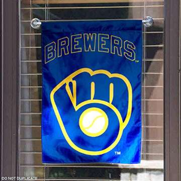 WinCraft Milwaukee Brewers Retro Throwback Glove Double Sided Garden Flag