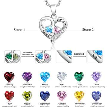 Custom Silver Necklaces with Birthstones