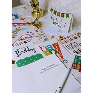 120 Happy Birthday Cards with Generic Messages Inside