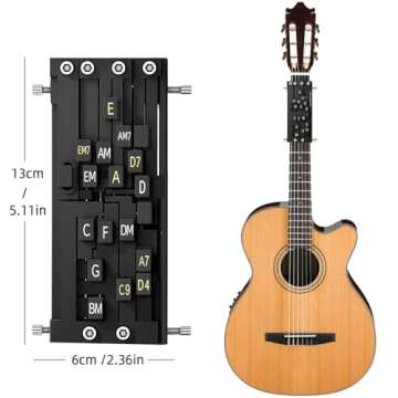 Guitar Chord Presser,New Guitar Aid Chords Trainer,Guitar Chord Trainer,Guitar Virtuoso Chord Presser,Guitar Chord Artifact,Guitar Learning Aid Tool Accessories for Beginner,Guitar Gifts