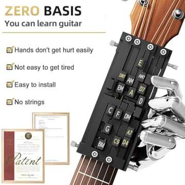 Guitar Chord Presser,New Guitar Aid Chords Trainer,Guitar Chord Trainer,Guitar Virtuoso Chord Presser,Guitar Chord Artifact,Guitar Learning Aid Tool Accessories for Beginner,Guitar Gifts