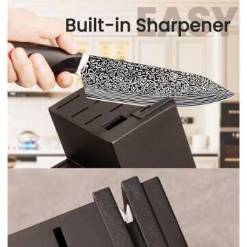 15-Piece Kitchen Knife Set with Sharpener & Block