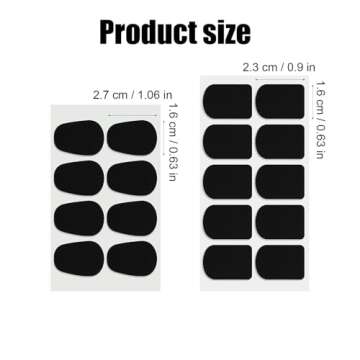 70pcs Black Saxophone & Clarinet Mouthpiece Cushions, Strong Adhesive Tenor Alto Sax Mouthpiece Pads 0.8mm Thick Silicone Mouthpiece Patches Oval Square Accessories for Beginners Musicians