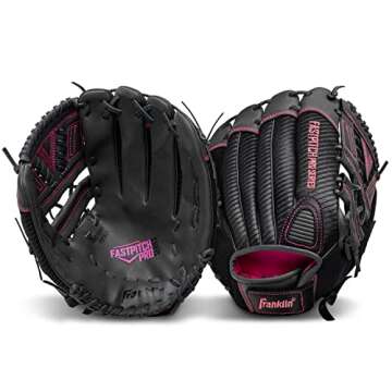 Franklin Sports Girls Softball Glove - Women's Windmill Fastpitch + Slowpitch Softball Glove - Pink Softball Mitt - Right Hand Throw Adult + Youth - 12"