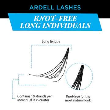 Ardell Individual False Eye Lashes - Long, Black, Natural Look DIY Lash Clusters, Easy Application for Eyelash Extension Effect, 4-Pack