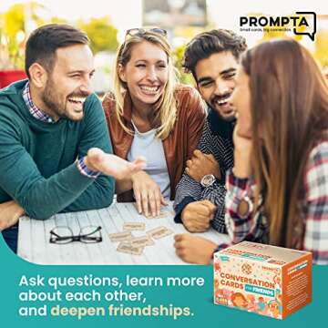 Prompta 400 Conversation Cards for Friends – Casual, Funny Get to Know You Conversation Starters to Connect with Friends