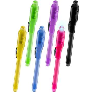 SyPen Invisible Disappearing Ink Pen Set with UV Light - Fun for Kids!