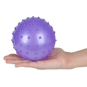 Bedwina Knobby Balls - (Pack of 6) Bulk 7 Inch Sensory Balls and Spiky Massage Stress Balls for Toddlers, with Pump, Fun Bouncy Toddler Balls for Kids Party Favors, Stocking Stuffers