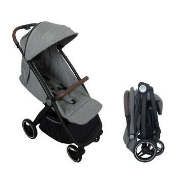 Self Foldable Stroller Toddlers 1 2 3 4 5 Year Old Baby Kids Ultra Compact Lightweight Travel Collapsible Airplane Umbrella Small Stollers (Light Grey)