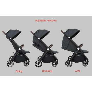 Self Foldable Stroller Toddlers 1 2 3 4 5 Year Old Baby Kids Ultra Compact Lightweight Travel Collapsible Airplane Umbrella Small Stollers (Light Grey)