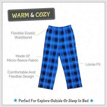 Mad Dog Concepts Boys 3-Pack Pajama Pants Set - Soft Micro Fleece Sleepwear