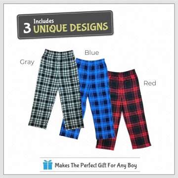 Boys Pajama Pants 3-Pack - Soft Fleece Sleepwear