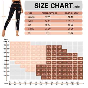 NEW YOUNG 3 Pack Ripped Leggings for Women High Waist Tummy Control Yoga Pants Cutout Workout Leggings